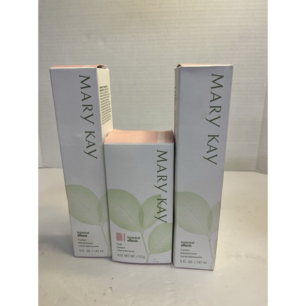 Mary Kay Botanical Effects 1 Freshen Mask 3 Pc Set New Cleanse Pink Box